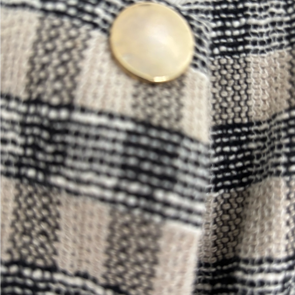Zara Checkered Black and Cream Jacket/ Blazer - Picture 3 of 6